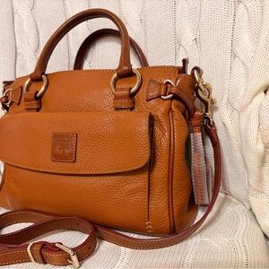 Dooney & Bourke Medium Pocket Caramel Leather Satchel